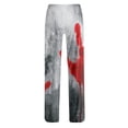 thumbnail image 5 of JULMCOMO Halloween Pajamas Pants for Women Pumpkin Blood Print Drawstring Elastic Waisted Casual Pjs Funny Print Loose Fit Comfy Sleepwear Lounge Pants Gray XL, 5 of 5
