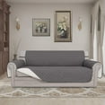 thumbnail image 2 of Easy-Going Reversible Sofa Slipcover Water Resistant Couch Cover, 4 Seater Size, Gray/Ivory, 2 of 7