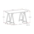 thumbnail image 5 of Solid Wood Writing Desk - 56" Retro Design - Distressed Grey Finish - Home & Office Desk, 5 of 5