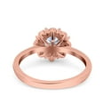 thumbnail image 4 of Rose Tone, Cubic Zirconia Size-5 Halo Art Deco Wedding Ring 925 Sterling Silver, 4 of 7