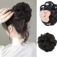 thumbnail image 3 of 1PCS Messy Hair Bun Hair Scrunchies Extension Curly Wavy Synthetic Chignon Updo Hairpiece for Women, 3 of 6