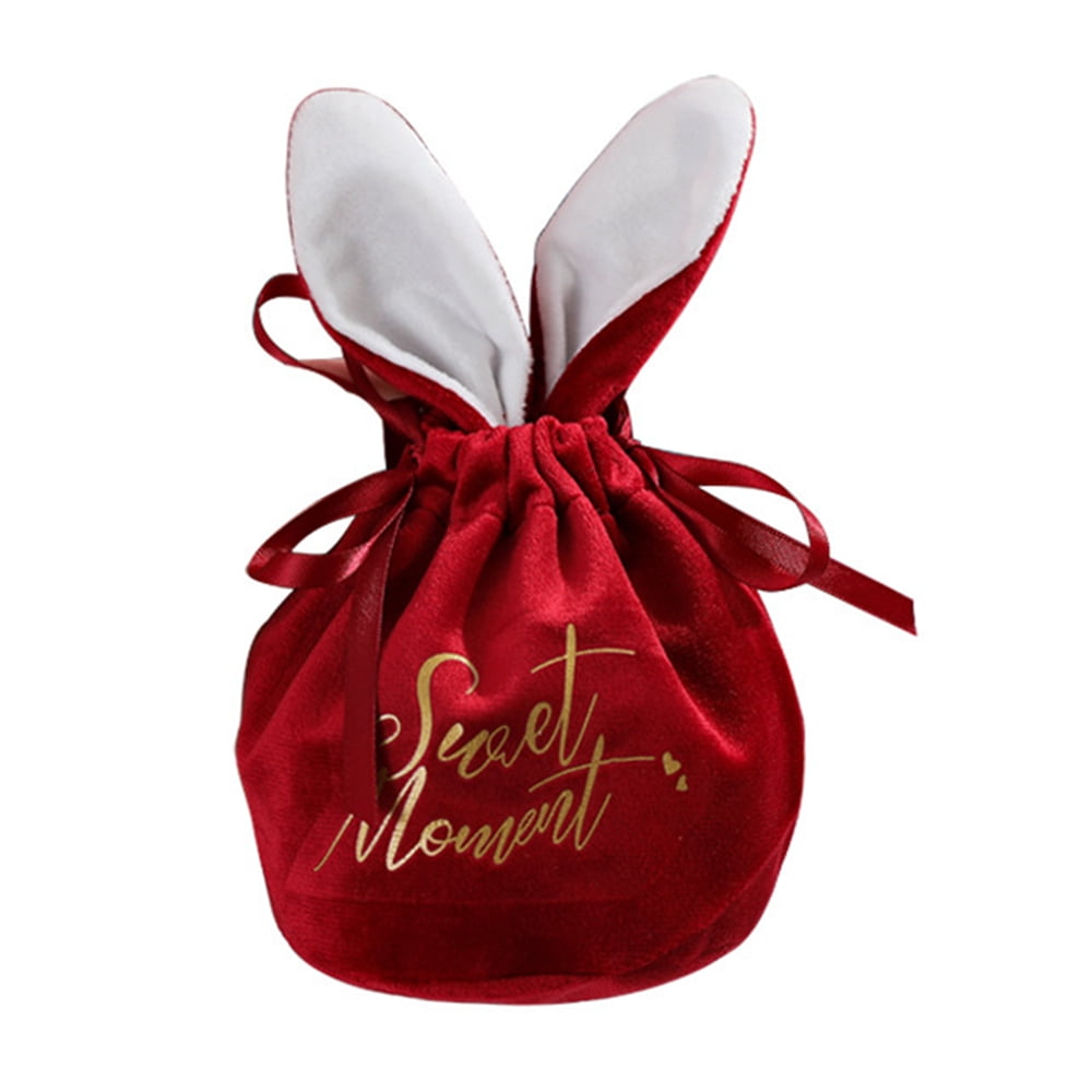 Easter Bunny Bags Bunny Ears Candy Bags Easter Drawstring Gift Bags