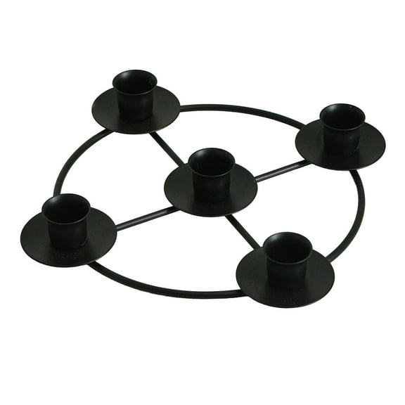 Elegant Gold Metal Advent Wreath Candle Holder Ring Stand For Home Decorations And Ceremonial Use With Five Candle Design
