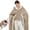 Beige, variant on TRUSTWARMTH Wearable Heated Throw Blanket 50"x64", Electric Heated Throw Blanket Wrap Poncho with Hood Pockets, 6 Heating Levels & 4 Hours Time Settings, Machine Washable, Grey