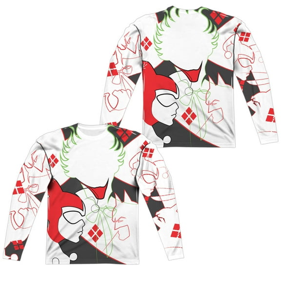 Dco - Joker/Harley Inline (Front/Back Print) - Regular Fit Long Sleeve Shirt - XXX-Large