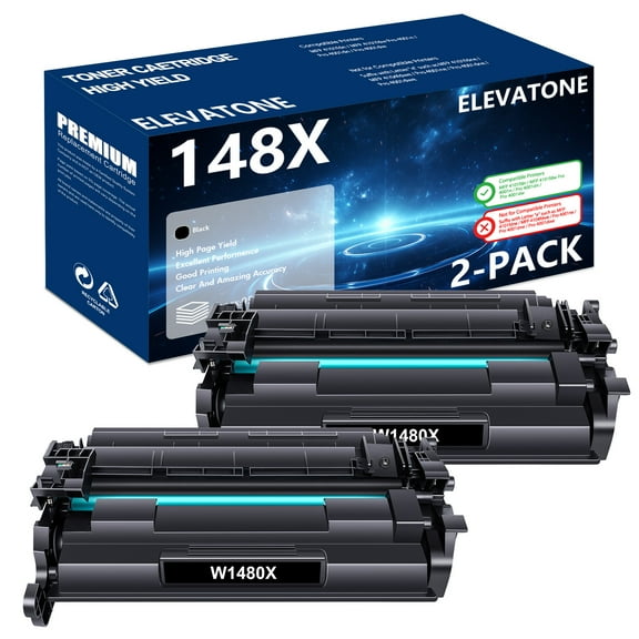 148X 148A 2-Pack Toner Cartridge with Chip Compatible for HP W1480X W1480A Laserjet Pro 4001dn MFP 4101fdw 4101fdn 4001n 4001dn 4001dw Black