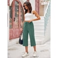 thumbnail image 7 of Siliteelon Wide Leg Capri Pants for Women Loose Sweatpants with Pockets, 7 of 7