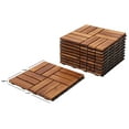 thumbnail image 5 of SAFAVIEH Hanoi Outdoor Patio 12 Slat Wooden Floor Tile, Natural, Set of 10, 5 of 7