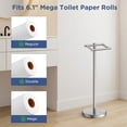 thumbnail image 3 of TVOFEK Freestanding Toilet Paper Holder Stand, Toilet Roll Holder Stainless Steel, Post Pivoting Design & Stable Weighted Base, Brushed Nickel, 3 of 15
