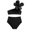 thumbnail image 2 of Caitzr Mommy and Me Bathing Suits Girls 3 Pieces Swimsuit for Women Solid Color 3D Flower Bikini Set Family Matching Tankini Swimwear, 2 of 5