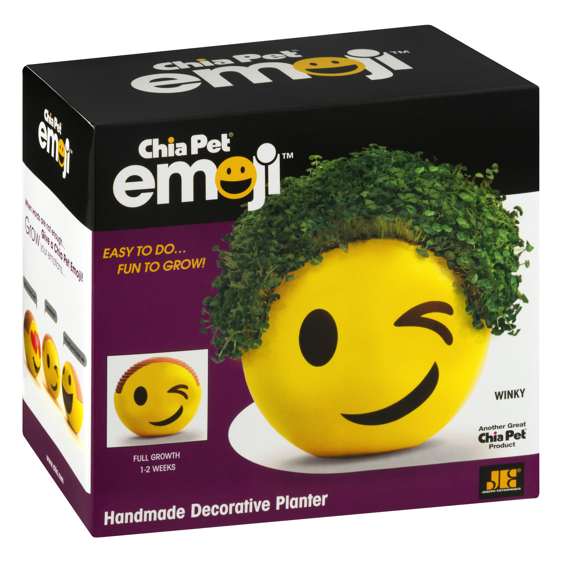 Chia Pet Winky Emoji - Decorative Pot Easy to Do Fun to Grow Chia Seeds - image 2 of 9