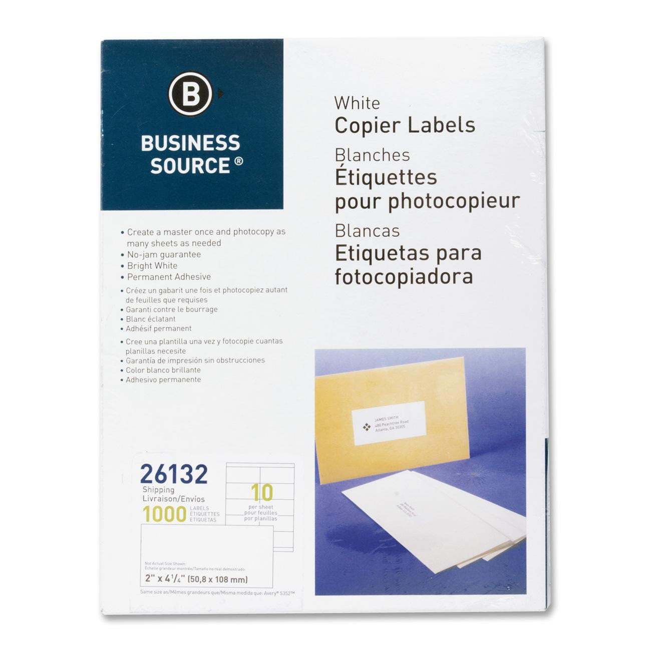 Pack of 1000 Business Source Copier Labels 