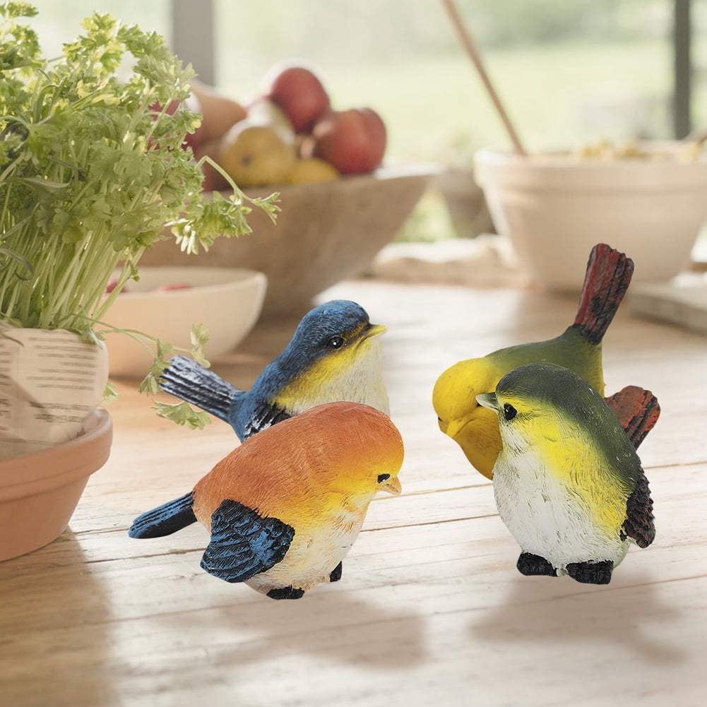 YLSHRF Bird Garden Decor, Resin Bird Decor,4Pcs Resin ...