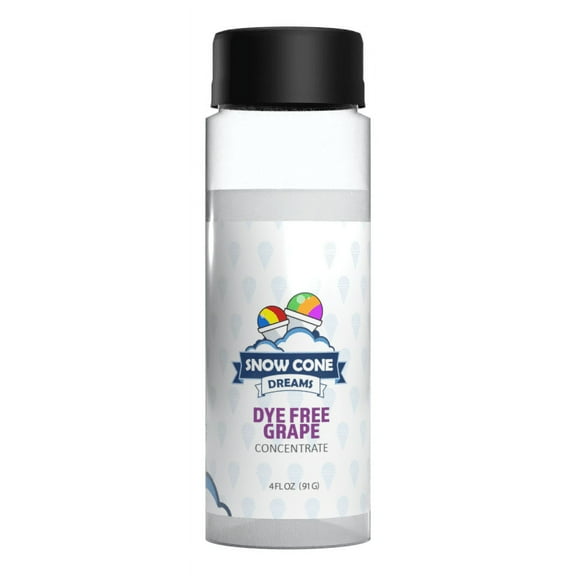 Dye Free Grape Snow Cone and Shaved Ice Flavor Concentrate | 4oz | Add Sugar and Water To Make 1 Gallon of Syrup | Snow Cone Dreams