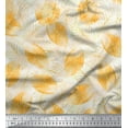 thumbnail image 3 of oneOone Cotton Jersey Mustard Yellow Fabric Leaves & Flower Panel Sewing Material Print Fabric By The Yard 58 Inch Wide, 3 of 3