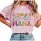 thumbnail image 1 of Tops de Manga Corta de Verano para las Mujeres Imprimir Blusa de Cuello Redondo, Moda Ligera de Poliéster Spandex, 1 of 4