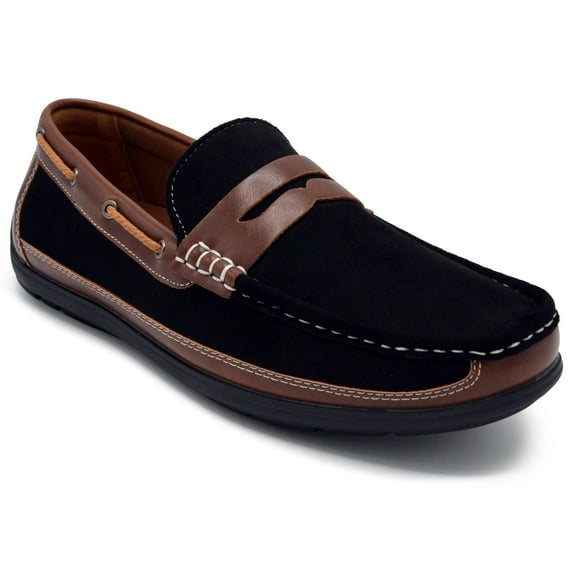 Aston Marc Men's Penny Loafer Shoes, Casual Slip-On Moccasins with Leather Detailing, Comfortable & Stylish, Sizes 8-13