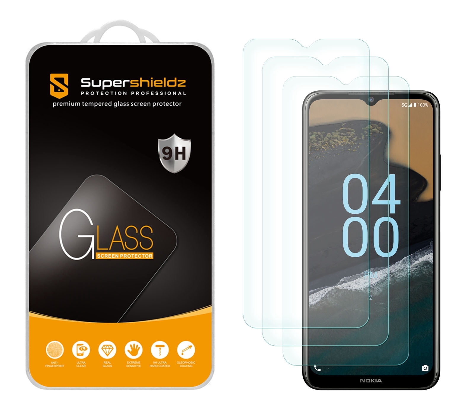 3 Pz Protezione Schermo In Vetro Temperato Supershieldz Per Sony Xperia 10 V – Trasparente, Anti Graffio, Nuovo
