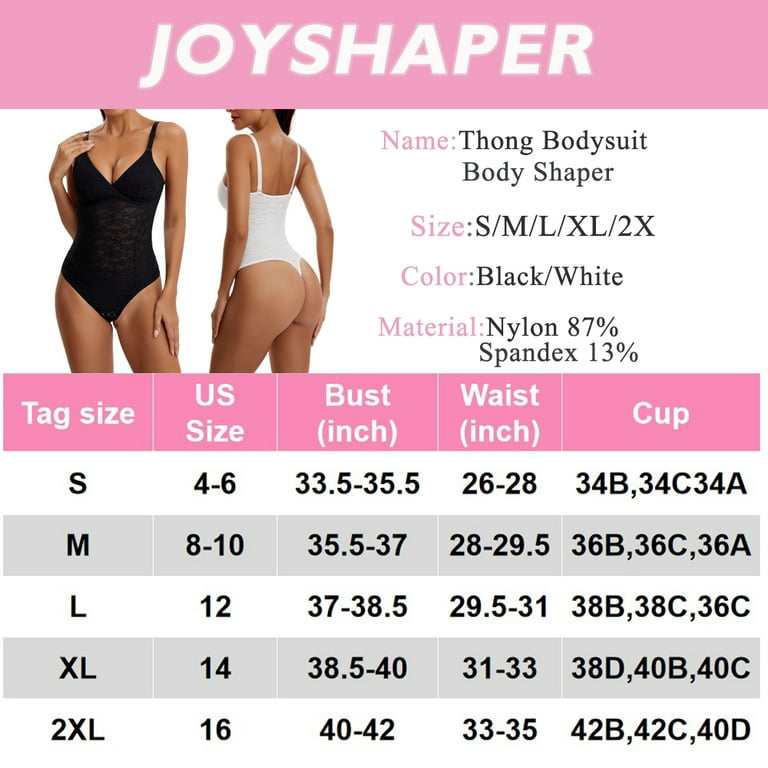 Joyshaper Women Bodysuit Shapewear Tummy Control Backless Straps Bodysuit  Full Body Shaper with Built-in Bra Black L 