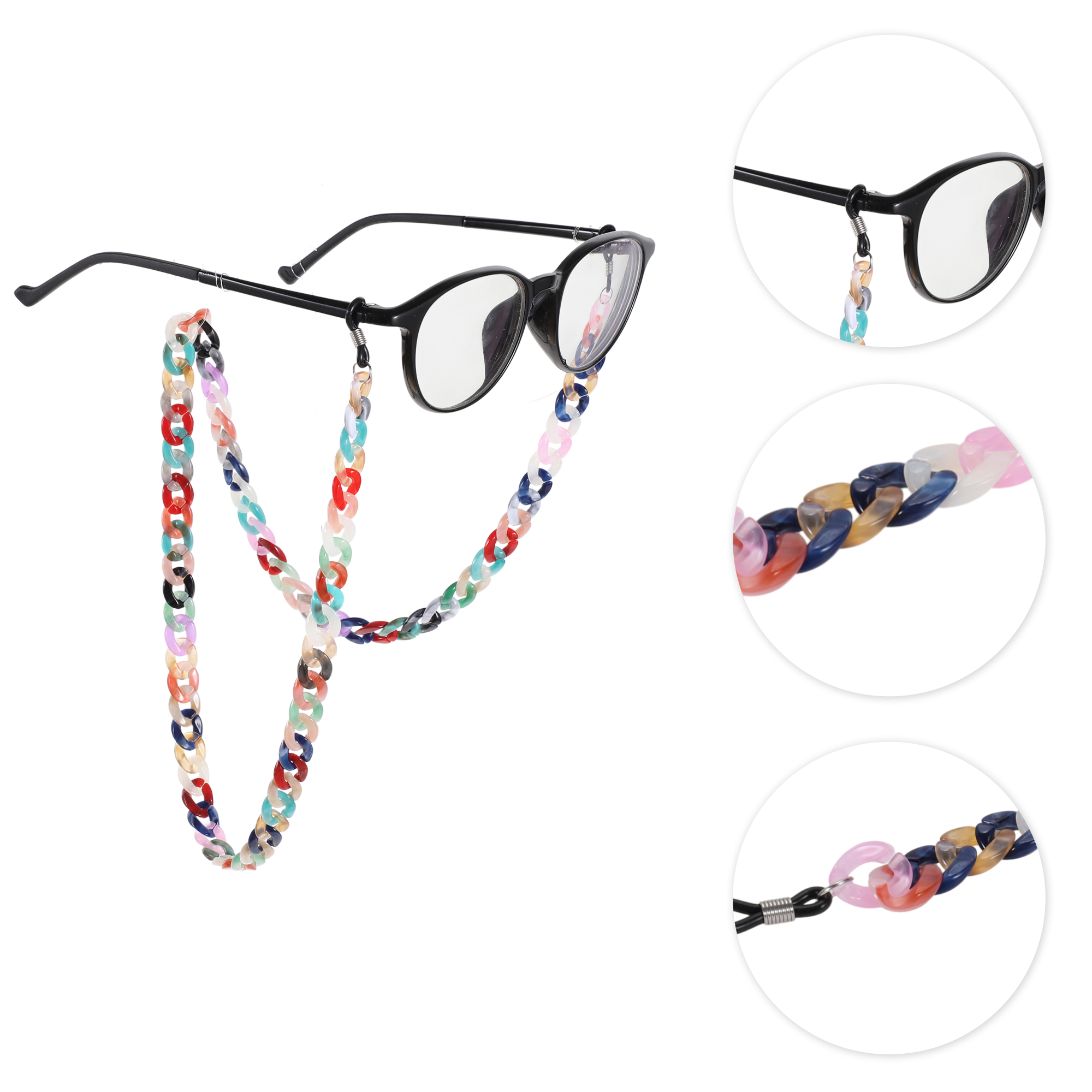 Unique Bargains Dopamine Color Pattern Eyeglass Chain 27.56" 1 Pc Multicolour