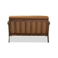 thumbnail image 4 of Baxton Studio Bianca Mid-Century Modern Walnut Brown Finished Wood and Tan Faux Leather Effect Loveseat, 4 of 7