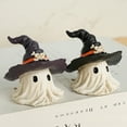 thumbnail image 6 of Halloween Tabletop Decorations, 3 Inch Spooky Ghosts Figurine with Witch Hat for Living Room Home Kitchen and Fireplace Decor,Purple, 6 of 6