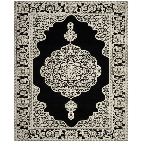 SAFAVIEH Marbella Beatrice Traditional Area Rug, Black/Ivory, 8' x 10'