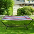 thumbnail image 2 of Sorbus Hammock with Stand – 2-Person, 450 lb Capacity, Pillow, for Patio/Yard, Blue/Red, 2 of 5