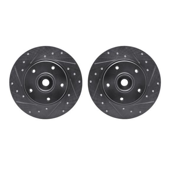 Dynamic Friction Company Rear Brake Rotors-Drilled and Slotted-Silver 7002-92090