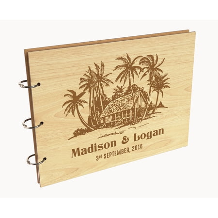 Darling Souvenir Personalized Engraved Laser Cut Wedding Guest Book Wooden Cover Sign-in Book Registry Guestbook Scrapbook-39