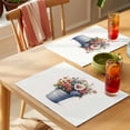 thumbnail image 4 of Placemat Set of 6 Watercolor Floral Placemats for Dining Table Vintage Spring Flowers Washable Table Mats for Kitchen and Party Decor Indoor & Outdoor Use, 4 of 8