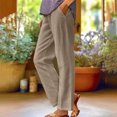 thumbnail image 2 of Lmnyox Summer Straight Leg Pants for Women Flowy Elastic Waist Lounge Pants with Pocket Lightweight Palazzo Pants, 2 of 5