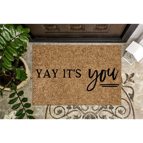 Yay Its You | Happy Welcome Mat | Glad You Are Here | Happy Door Mat | Cheerful Gift | Home Doormat | Housewarming | Closing Gift