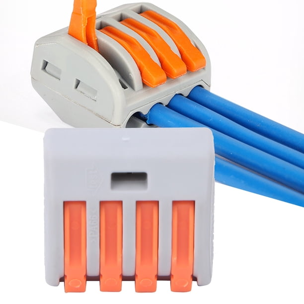 Terminal 100 Uds Bloque De Terminales De Palanca De Resorte De 4 Conector De Cable Eléctrico Reutilizable