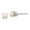 thumbnail image 1 of 14k White Gold 5mm Freshwater Cultured Pearl Stud Earrings, 1 of 3