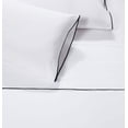 thumbnail image 4 of Brooklyn Loom Merrowed Edge Cotton Percale 100% Cotton Deep Pocket 4 Piece Queen Sheet Set in White and Black, All Season, Adult Size, OEKO-TEX Certified, 4 of 8