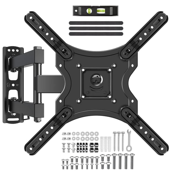 MOUNT PRO Full Motion TV Wall Mount for 26-65 inch Flat Curved TVs,Tilting TV Mount with Swivels Articulating Arms Max VESA 400X400mm, 77lbs