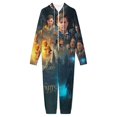 thumbnail image 3 of Hogwarts Legacy Men's Hooded Jumpsuit - Zip Up One Piece Pajamas Soft Cozy Winter Warm Plush Loungewear, 3 of 8