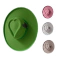 thumbnail image 2 of TIERPOP Elegant Homburg Heart Top Styling Hat with Wide Brimmed Flat Wide Brimmed Western Hat for Casual Wear, 2 of 19