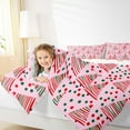 thumbnail image 4 of Manfei Pink Xmas Tree Bedding Comforter Set for Teen, Cartoon Dots Stripes Twin Comforter Sets, Merry Christmas Reversible Bedding Set, Breathable Home Decor, 2pcs, 4 of 8
