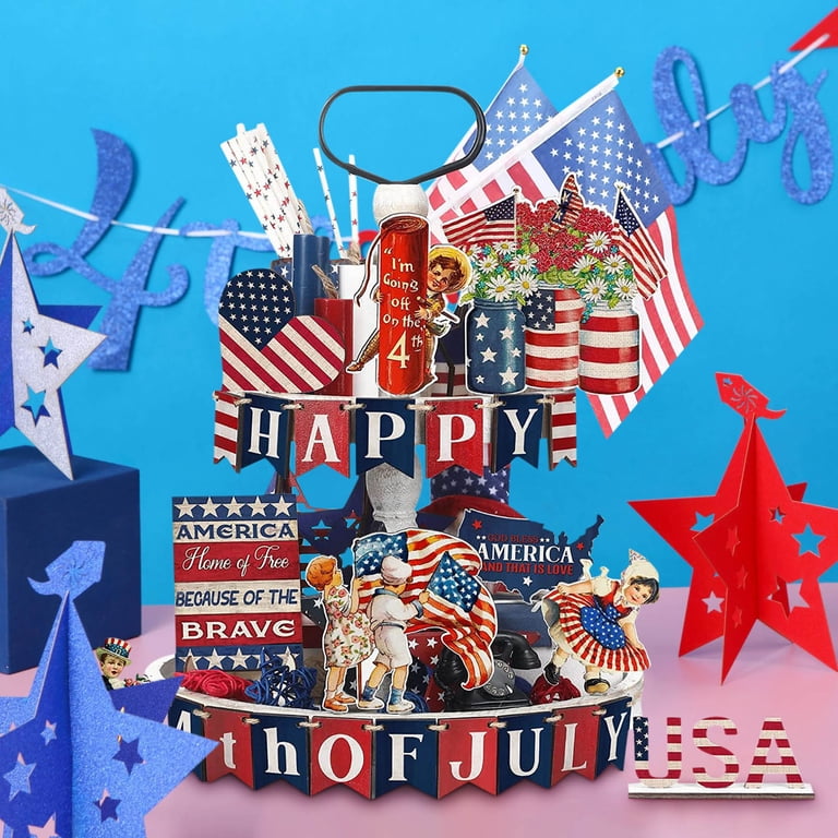 Cadorn Fourth of July Tiered Tray Decor Set – Independence Day