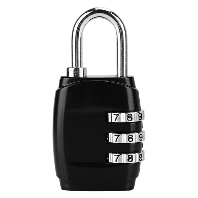 Candado de seguridad Jadeshay codificado combinación de dígitos color Negro