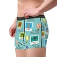 thumbnail image 3 of Kdxio Men's Boxer Briefs with World Travel1 Print - Comfortable and Breathable Underwear for Everyday Wear, 3 of 7
