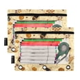 thumbnail image 2 of 2 Pack Flip Folders with Clear PVC Window Binder Pouches 3-Ring Binder Organizer for Office & Home Bees and Flowers Pattern, 2 of 6