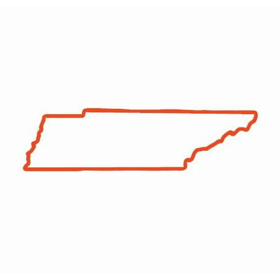 State Map Outline Tennessee Vinyl Decal Sticker UV & Waterproof Bumper Window Laptop Automotive Water Bottle Gift accessories – ORANGE 6"