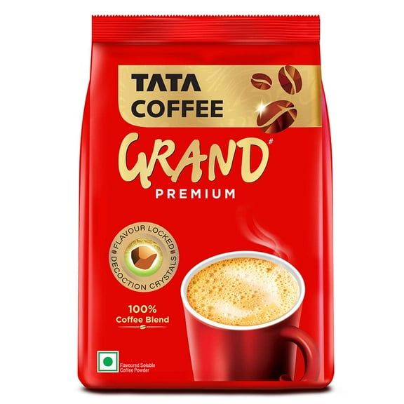 Tata Premium Instant Coffee, 90g/100g Pouch, 100% Pure Coffee, With Flavour Locked Decoction Crystals, Rich Aroma & Great Taste
