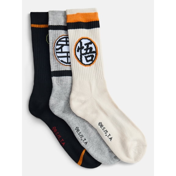 Dragon Ball Z Men's Athletic Crew Socks, 3-Pack, Sizes 8-12