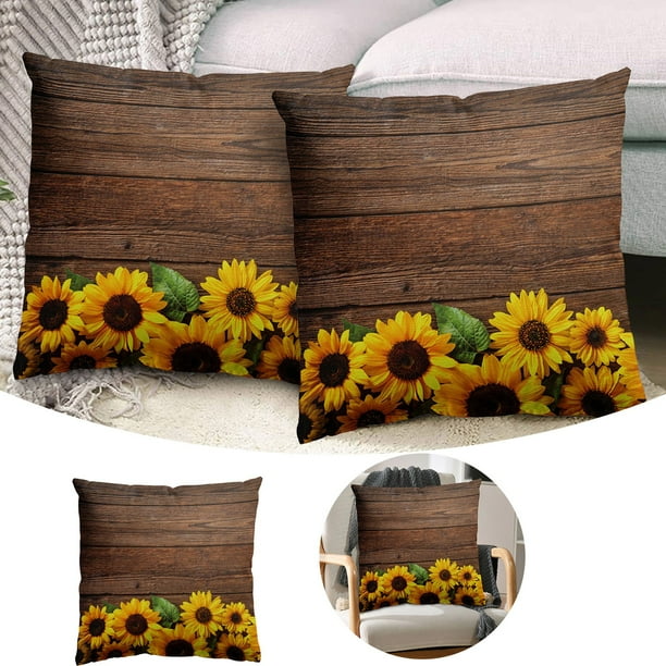 Ramiter Yellow Sunflower Throw Pillows Covers Polyester Home Decor