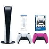 Sony Playstation 5 Digital Edition Console with Extra Pink Controller, Media Remote and Surge FPS Grip Kit With Precision Aiming Rings Bundle
