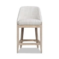 thumbnail image 4 of Pemberly Row Coastal Curved Back Upholstered Counter Stool Gray Polyester Wool, 4 of 11